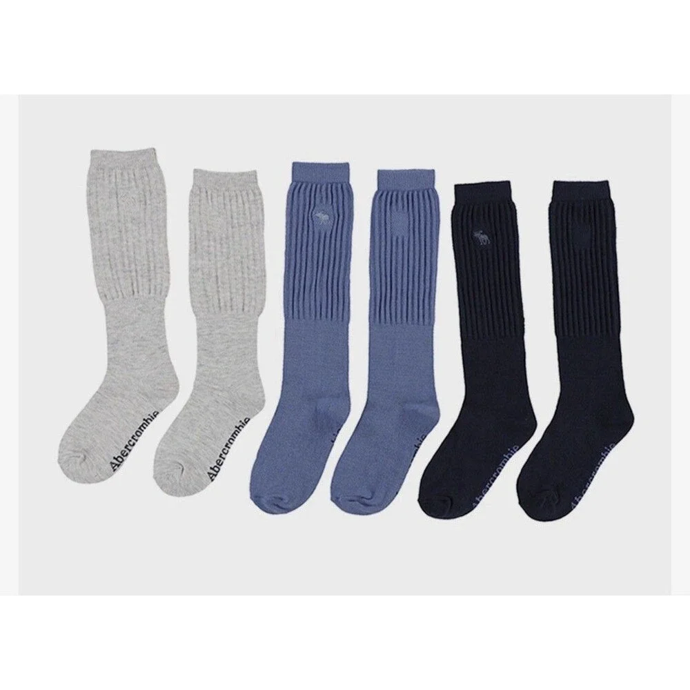 Lot of 2 (3pack) Abercrombie Kids Slouchy Socks Super Soft Youth 5Y-7Y